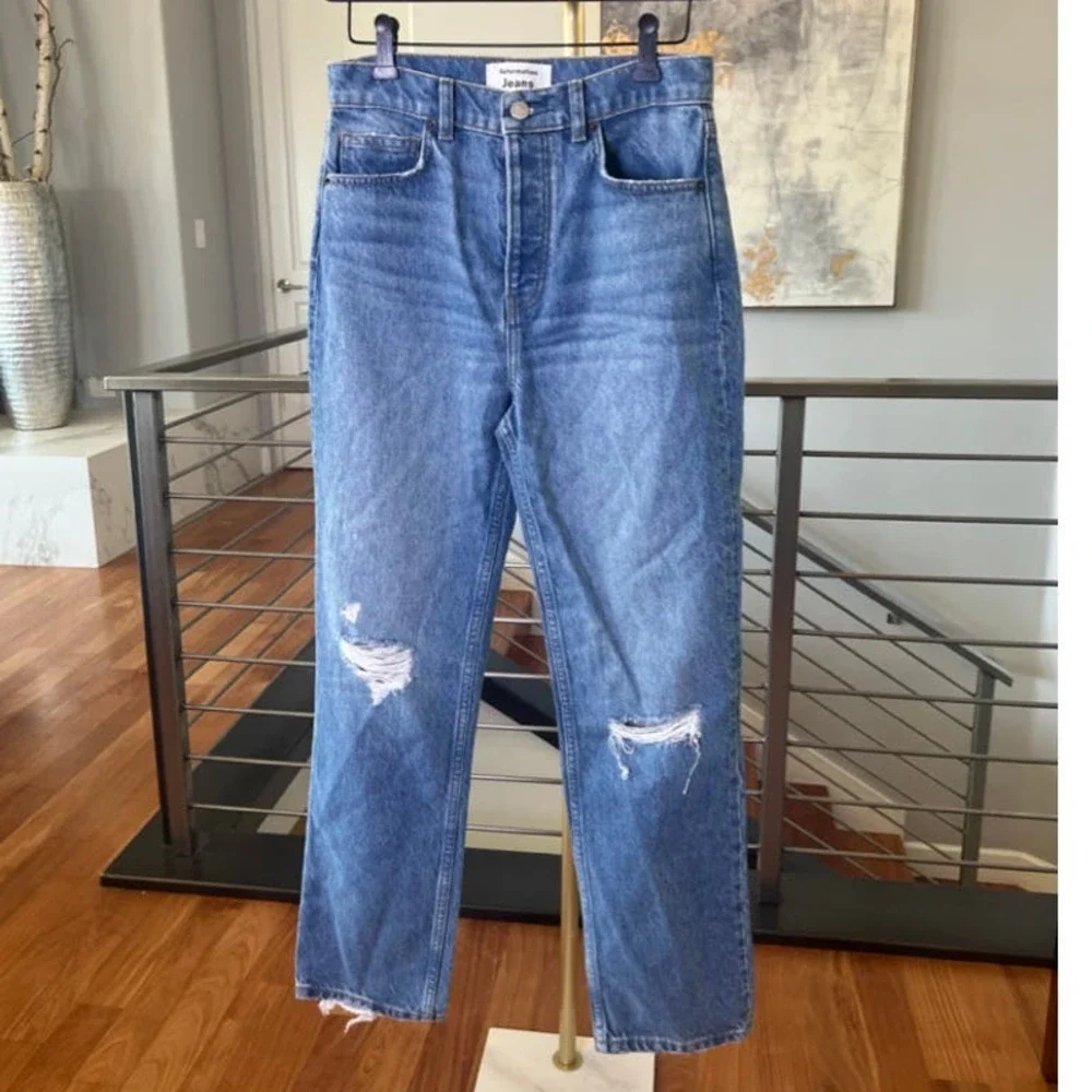 Reformation Cynthia High Rise Straight Jeans in Shasta Destroyed - Picture 1 of 12